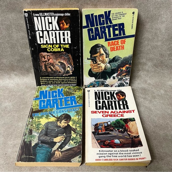 Nick Carter Set of 4 Paperpacks action adventure spy novels 1960's 70’s #4 - Picture 1 of 3